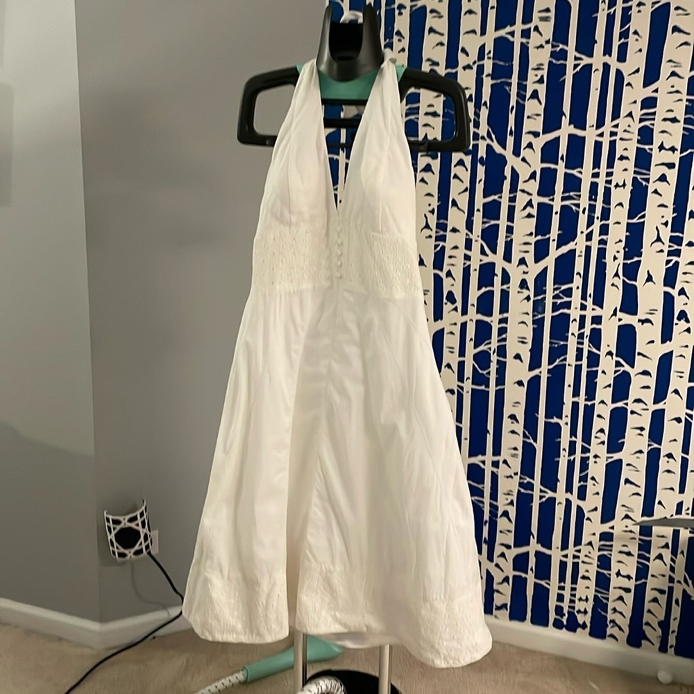 White House Black Market White Halter Dress
